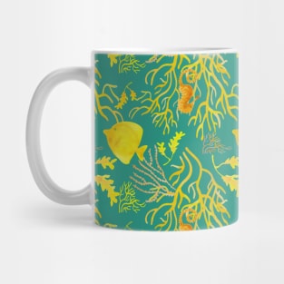 Yellow fish pattern sea Mug